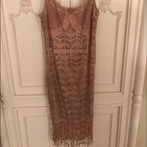 Women’s Gold “Flapper style” Cocktail Dress Size 8